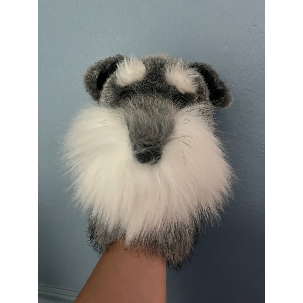 Folkmanis Schnauzer Dog Golf Cover Grey White Realistic Plush Toy 2882